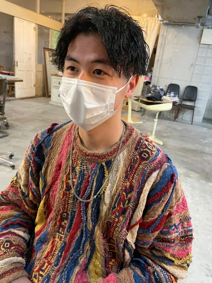 メンズ カット パーマ メンズ特化美容師 ハスイルイのヘアスタイル