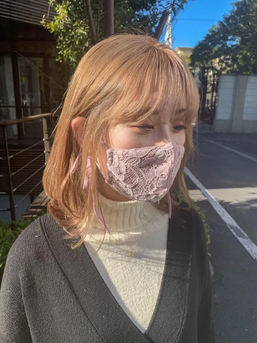 ミディアム カラー ヘアアレンジ ヘアカラー トリートメント yuka .のヘアスタイル