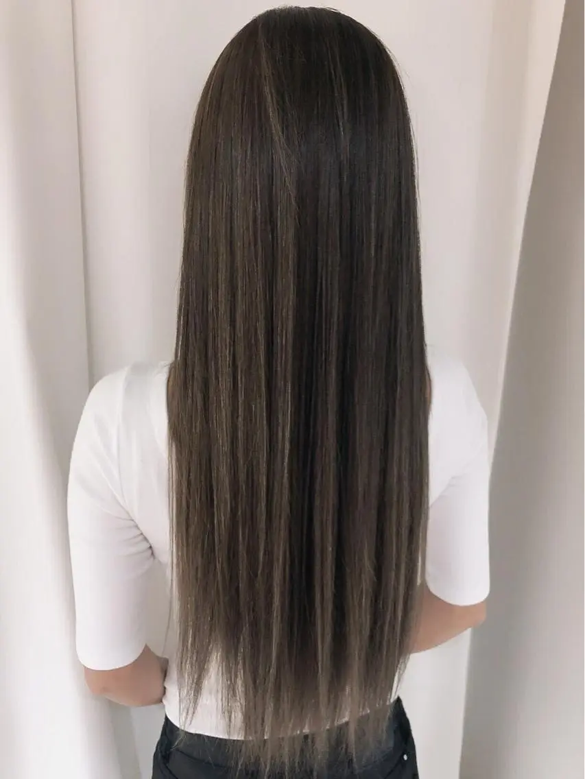 ロング カラー パーマ ヘアアレンジ アッシュ バレイヤージュ グラデーションカラー グレージュ ハイライトカラー カット 縮毛矯正 トリートメント バレイヤージュ 藤沢 髪質改善 竹内ケンゴのヘアスタイル