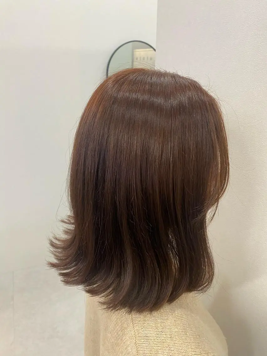 カラー ブリーチ ブリーチなしカラー テラコッタ EleRe さくやのヘアスタイル