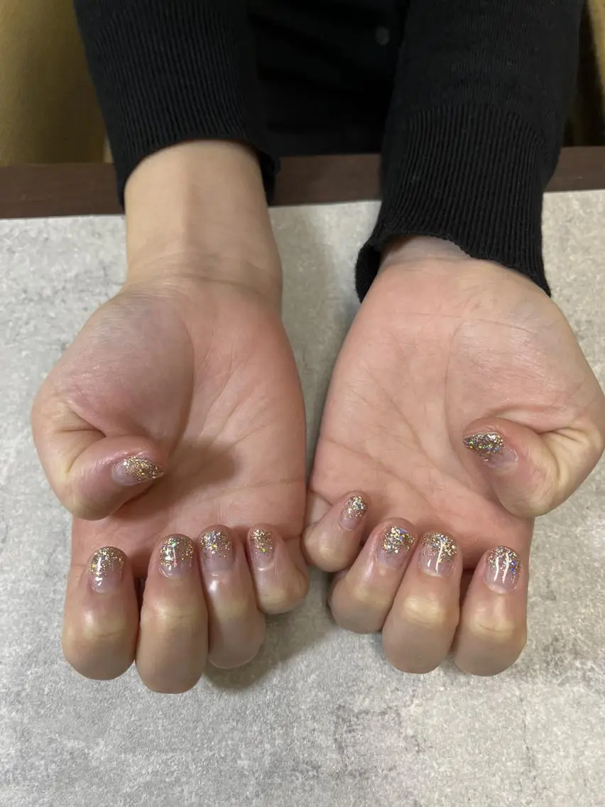 ネイル フットネイル フレンチネイル ジェルネイル ガラスフレンチ グラデーション ハンドネイル FASTNAIL PLUS 新宿店のネイルデザイン