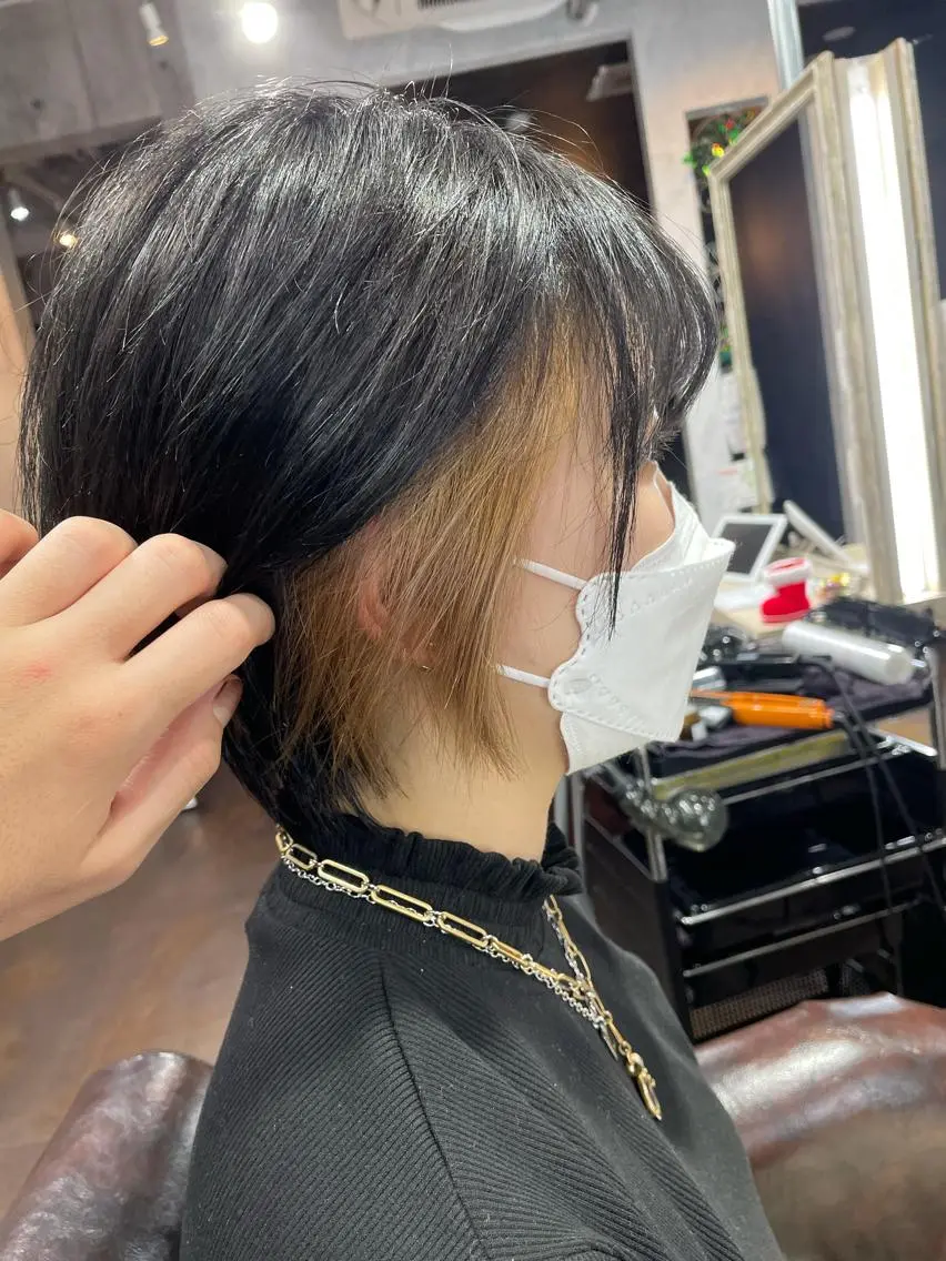 ショート カラー パーマ ヘアアレンジ メンズ キッズ ネイル マツエク・マツパ シールエクステ メンズバレイヤージュ メンズハイライト メンズインナーカラー メンズ韓国風 北千住10分 肥高　壮汰のヘアスタイル