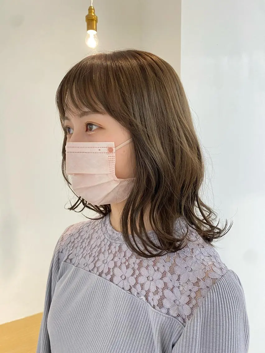 ミディアム カラー ヘアカラー トリートメント 安永 涼のヘアスタイル
