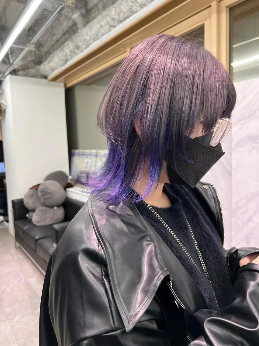 ミディアム ヘアカラー トリートメント ハイトーン&髪質改善 &韓国エクステ🤎のヘアスタイル