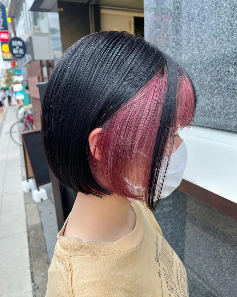 ショート カラー ピンクカラー ヘアカラー トリートメント ヘアセット 韓国/インナーカラー 🍑YUI🍑のヘアスタイル