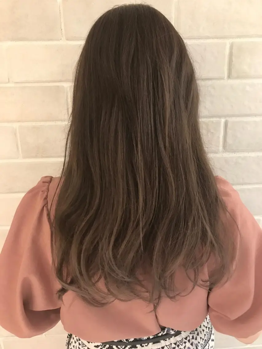 セミロング カラー パーマ 艶髪カラー&ウルフ フルカワ ヒロズミのヘアスタイル