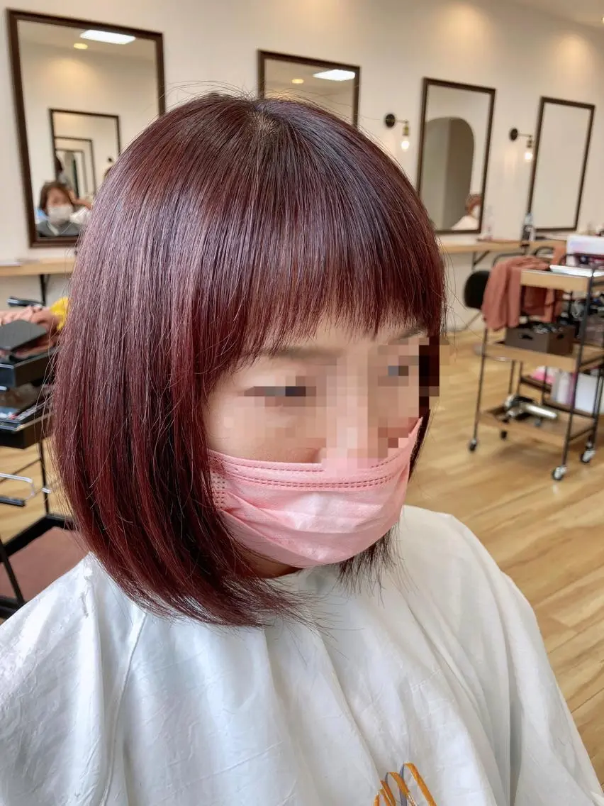 ショート カラー オーガニックカラー ピンクカラー トリートメント 大野 まゆのヘアスタイル