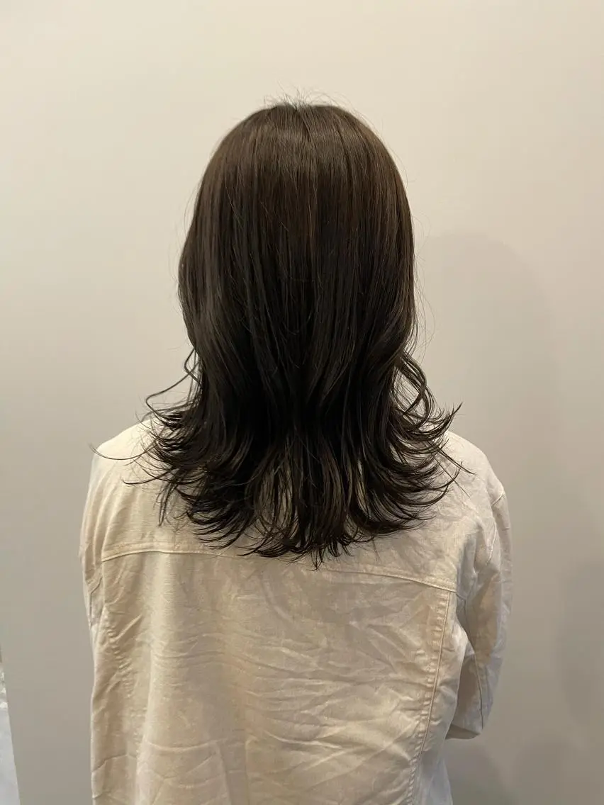 ロング レイヤーカット やまさきえりこ ニュアンスパーマのヘアスタイル