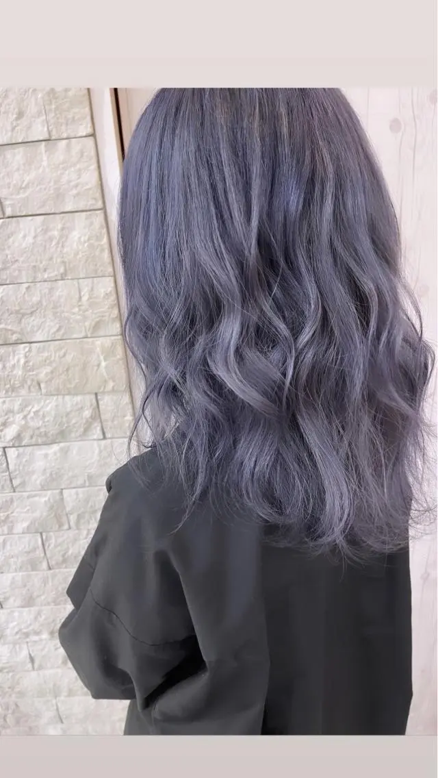 カラー ネイビーカラー Kazu 🌠名古屋 ハイトーン/レイヤーのヘアスタイル