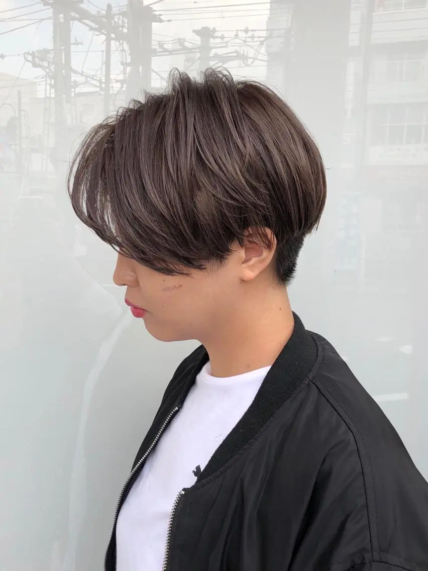 ショート カラー ハンサムショート シルバー ショートヘア ウルフカット ハッシュカット/七海のヘアスタイル