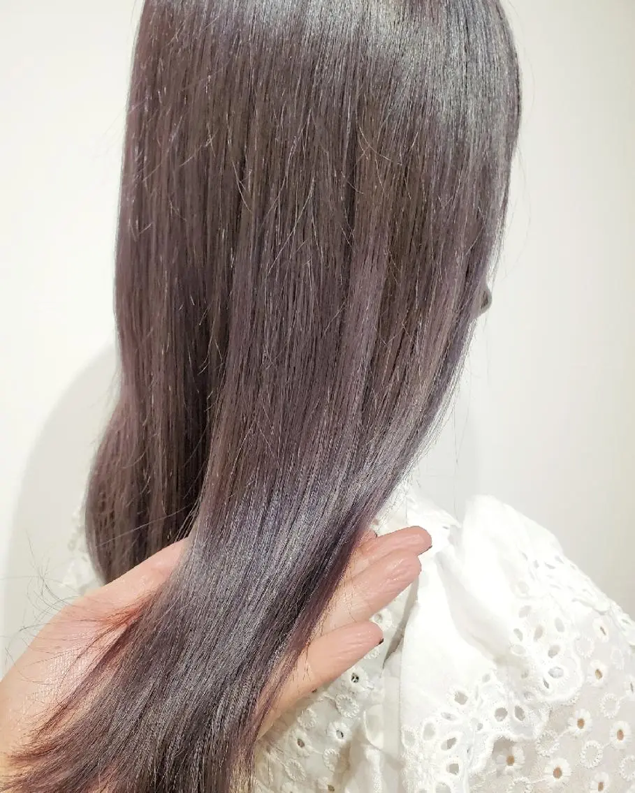ロング カラー アッシュ 透明感カラー ラベンダーカラー ラベンダーアッシュ 北九州美容室 🕊️わかな✂︎のヘアスタイル