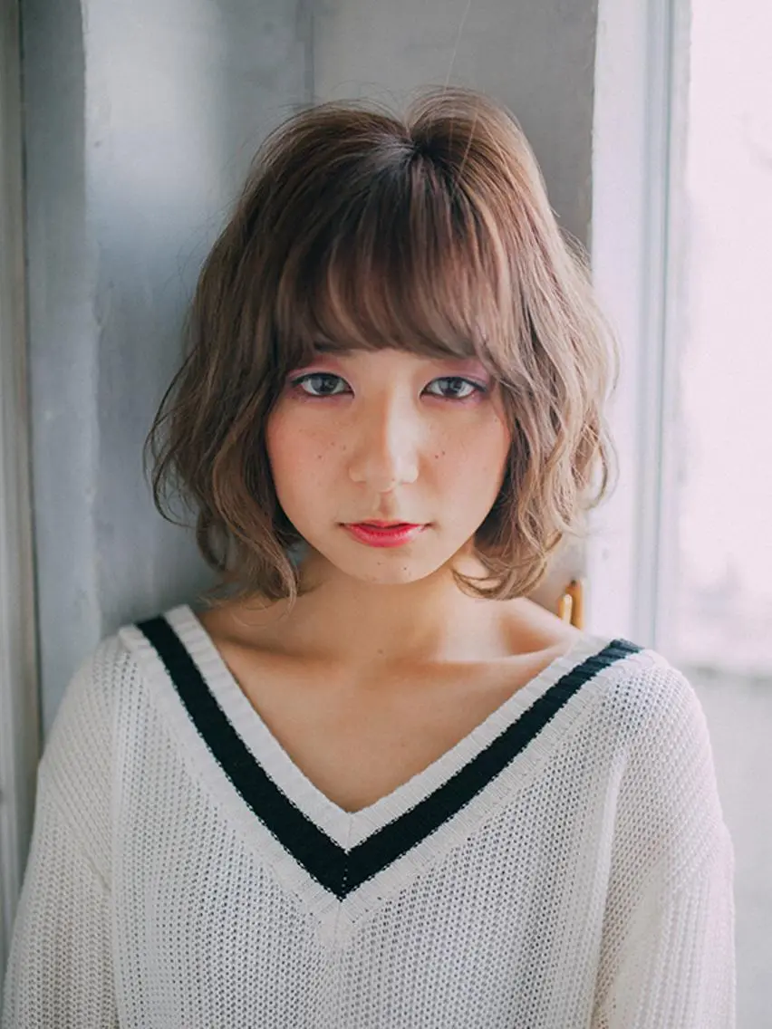 パーマ ボブ 福島 浩司のヘアスタイル