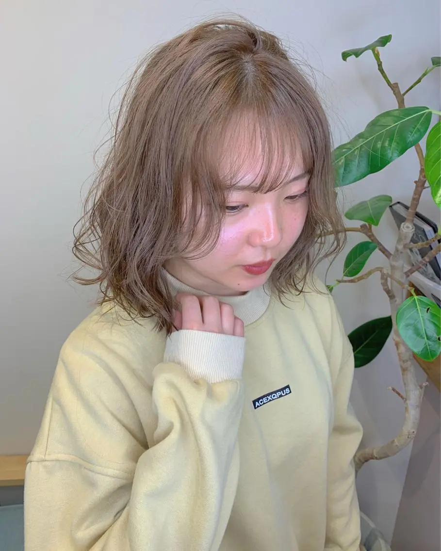ミディアム カラー レイヤー🇰🇷小顔 見せ顔周り💕トモミのヘアスタイル