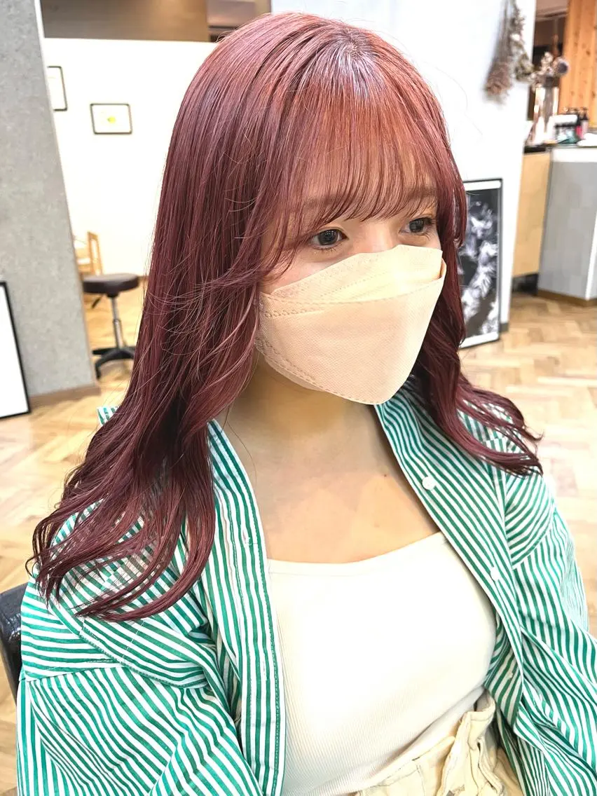 セミロング カラー ena/ブリーチなし 透明感・レイヤー🎀のヘアスタイル
