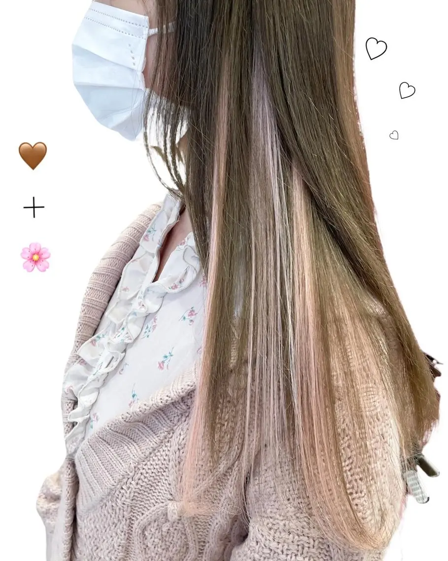 セミロング カラー ブラウンカラー ピンクカラー 新宿駅近♡個室 ♡関口三都季🌜のヘアスタイル