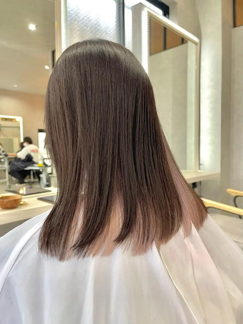 ミディアム カラー カット ヘアカラー トリートメント 一ノ瀬 暁のヘアスタイル