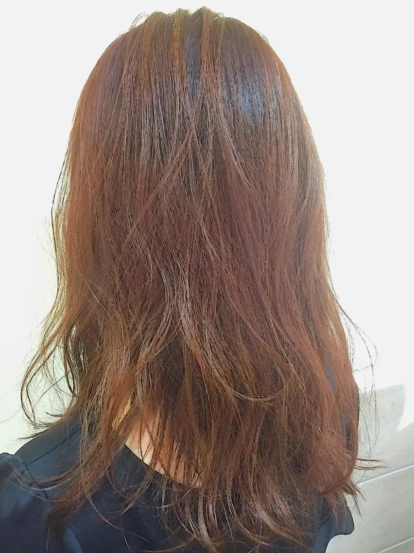 セミロング カラー パーマ ヘアアレンジ セミロングパーマ ピンクカラー 可愛いを作る神 ナオヒロのヘアスタイル