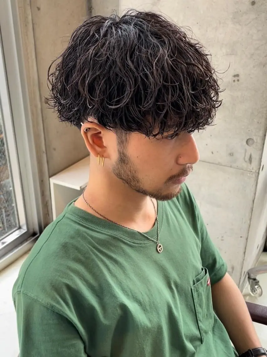 ショート パーマ メンズ メンズパーマ 波巻きパーマ SENTA✨メンズ パーマ✨fifth栄のヘアスタイル