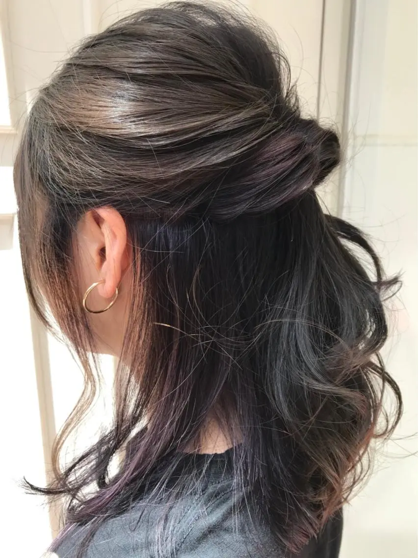 セミロング カラー パープルカラー Blanco Color&Careのヘアスタイル