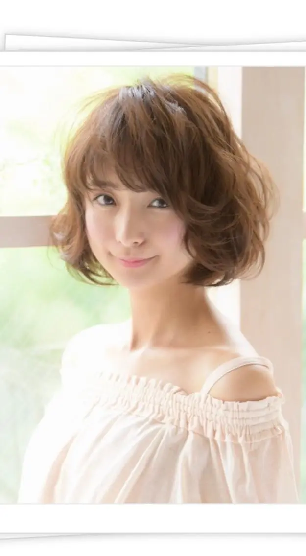 ミディアム パーマ カット パーマ 奥谷 美代子のヘアスタイル