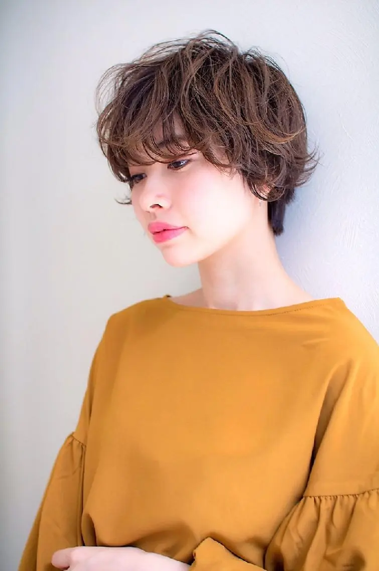 ショート パーマ ショートヘア カット パーマ 【似合わせ・レイヤー ・パーマ】海気のヘアスタイル