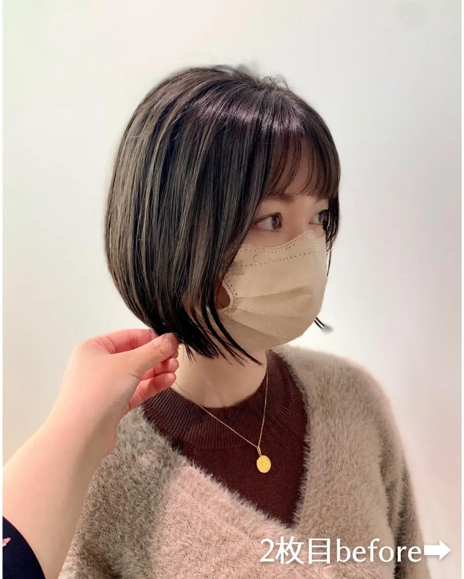 ショート カラー ボブ カット ヘアカラー 透明感カラー ボブ 髪と心を整える美容師のヘアスタイル