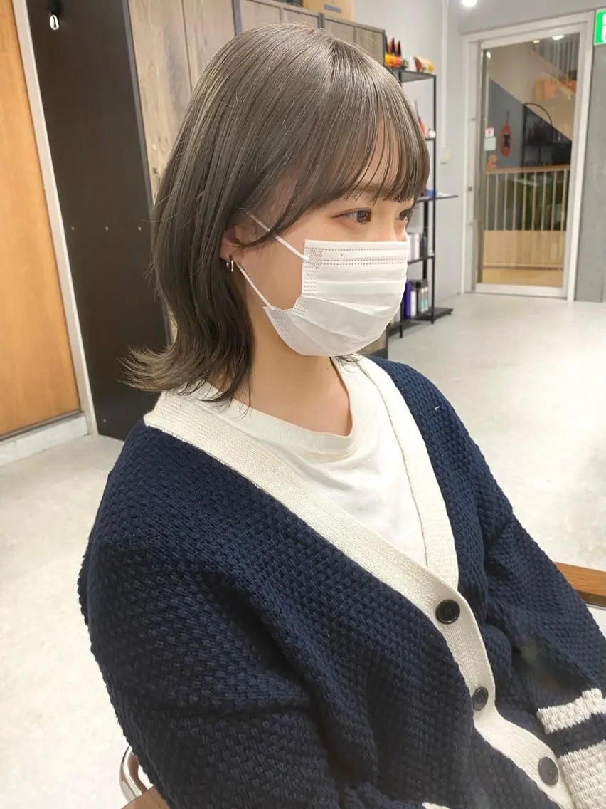 セミロング カラー ヘアアレンジ 🌷FUKA🌷 まろやかハイトーンのヘアスタイル
