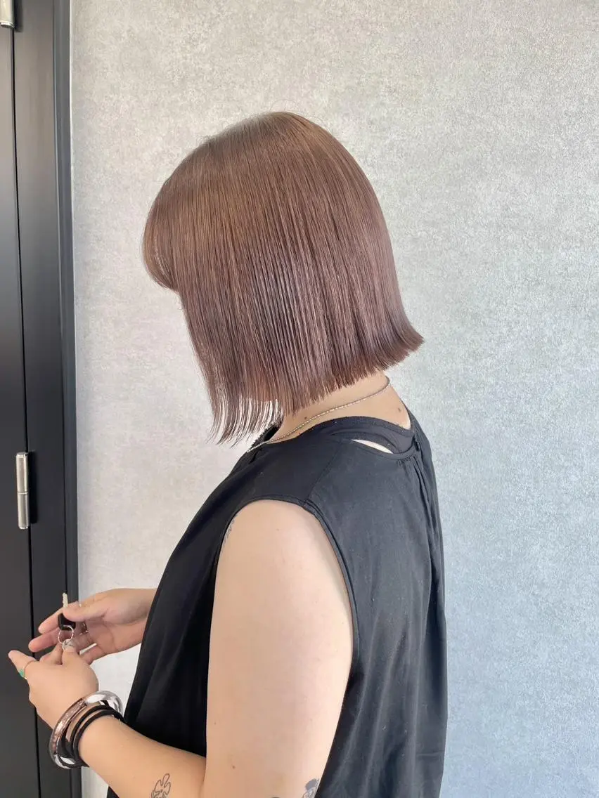 ショート カラー ブラウンカラー ショートヘア 透明感×ダブルカラ ーHarusa🎀のヘアスタイル