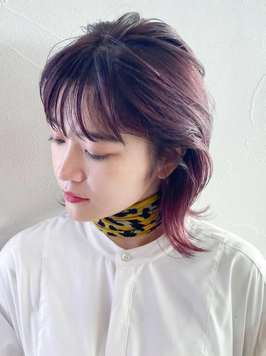 ミディアム カラー パーマ ヘアアレンジ アッシュ ラベンダーカラー ラベンダーアッシュ ITbyALBUM 中野店のヘアスタイル