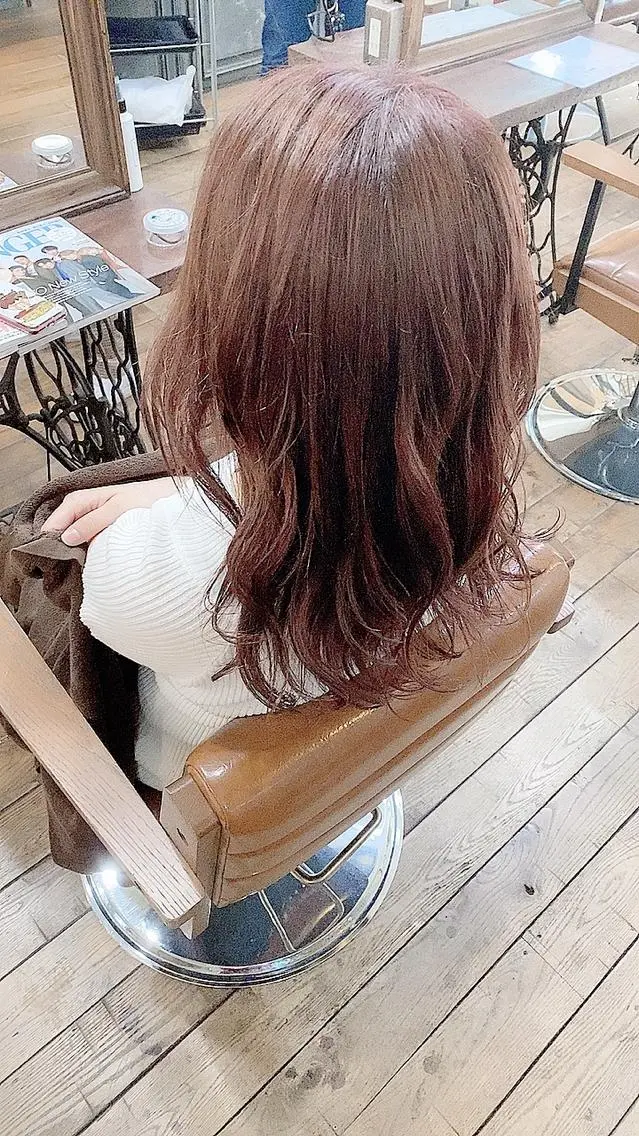 ロング カラー ヘアアレンジ アッシュ ブラウンカラー オレンジ ピンクカラー ピンクブラウン 國分 伸也のヘアスタイル