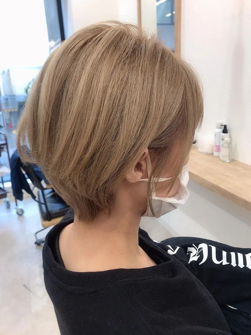 ショート 髪質改善 ショートヘア ヘアカラー 天野 優美のヘアスタイル