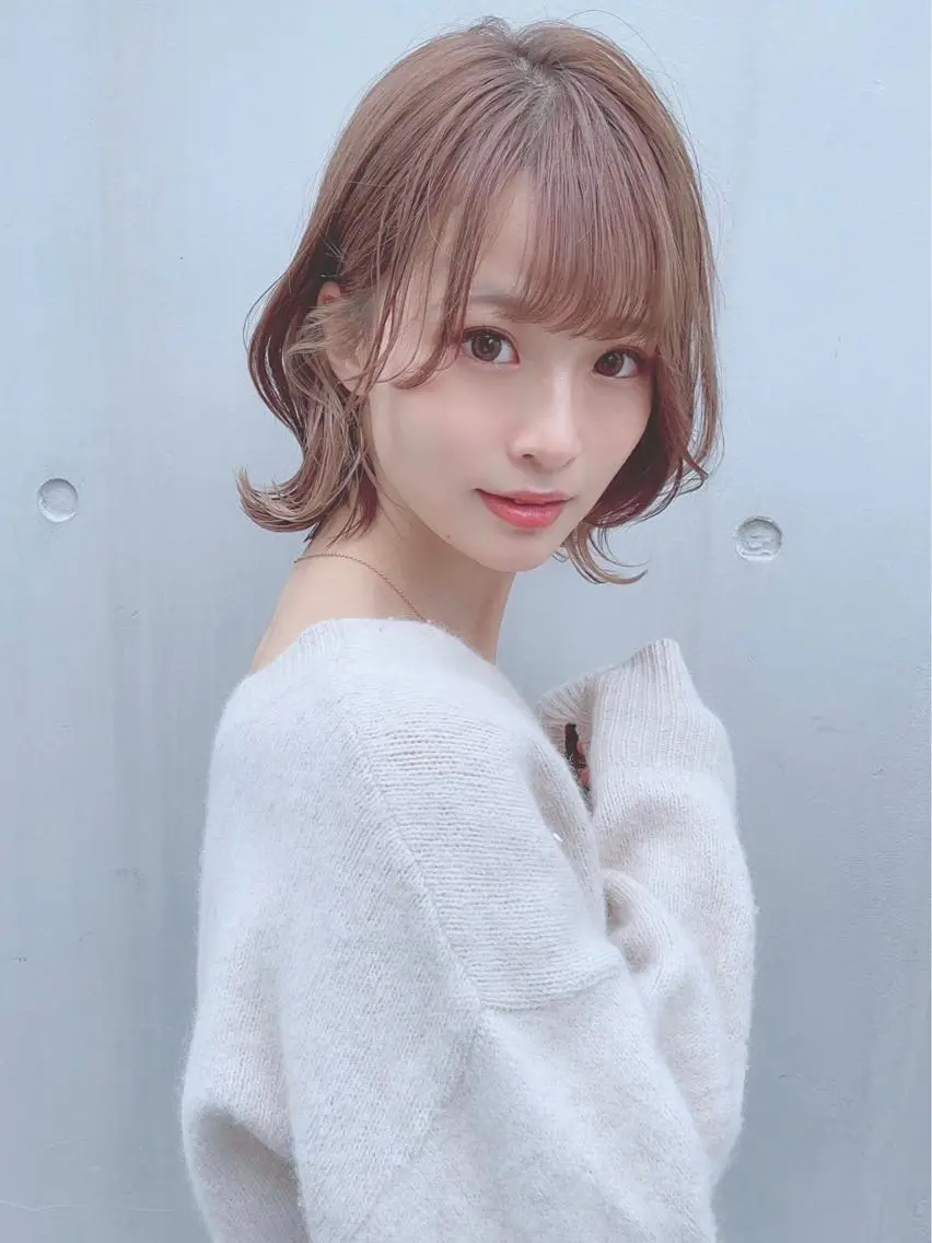 セミロング カラー パーマ ヘアアレンジ 【公式】amble luxe池袋東口🩷のヘアスタイル