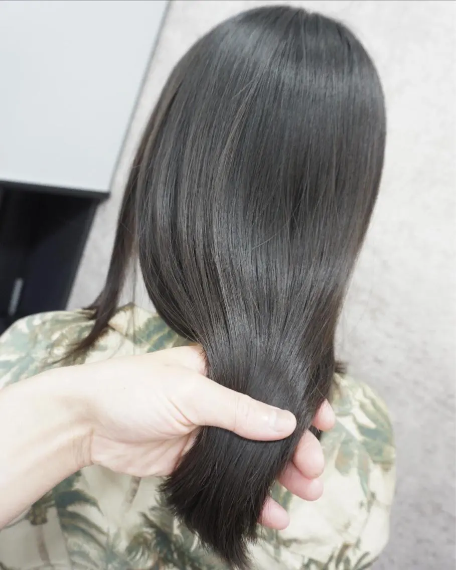ミディアム カット ヘアカラー 縮毛矯正 トリートメント hair teria ryu 大塚のヘアスタイル