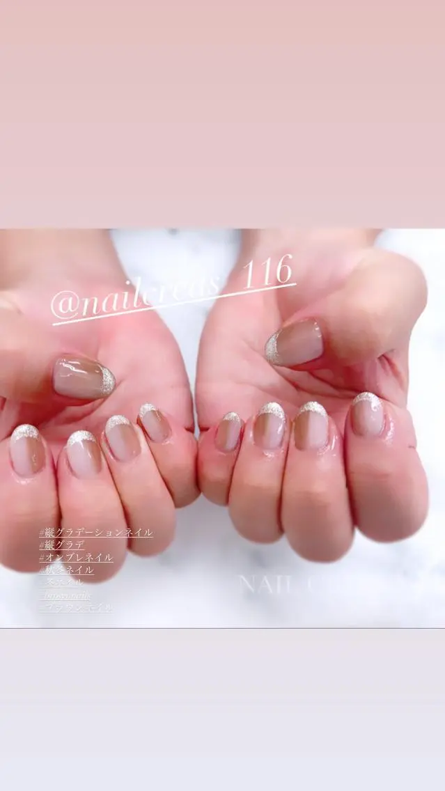 ネイル フレンチネイル ラメ(グリッター) NAIL CREAs ネイルクレアズのネイルデザイン