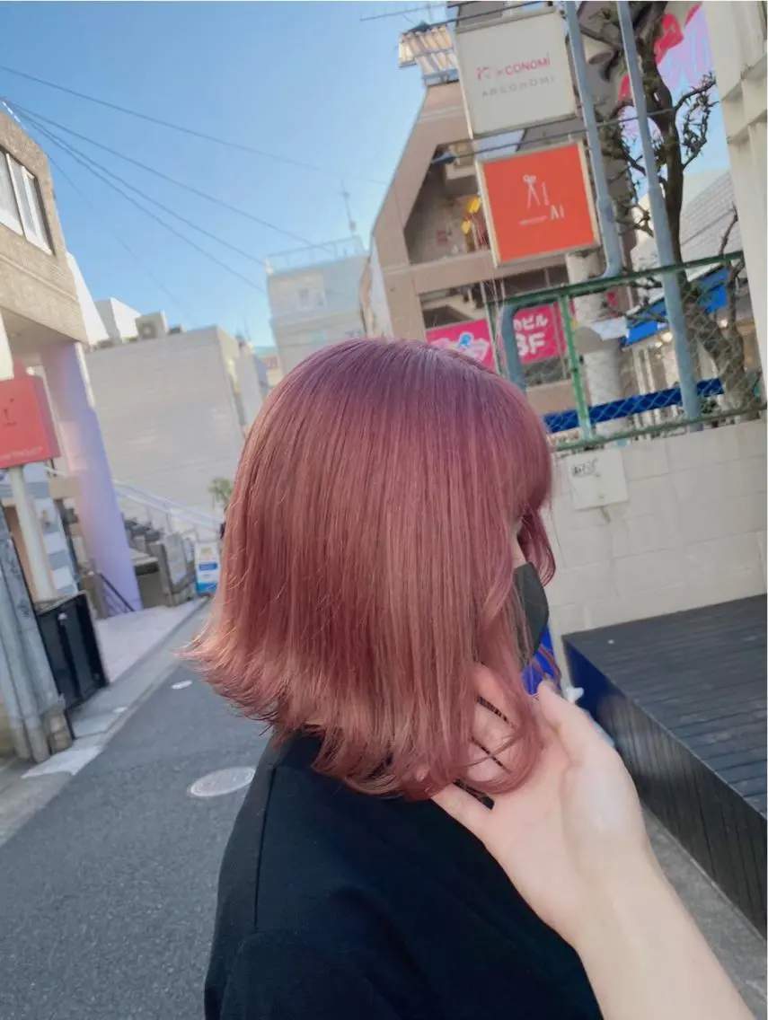ミディアム カラー ハイトーンカラー ピンクカラー ローズカラー ハイトーン特化💍 chloe💍韓国のヘアスタイル