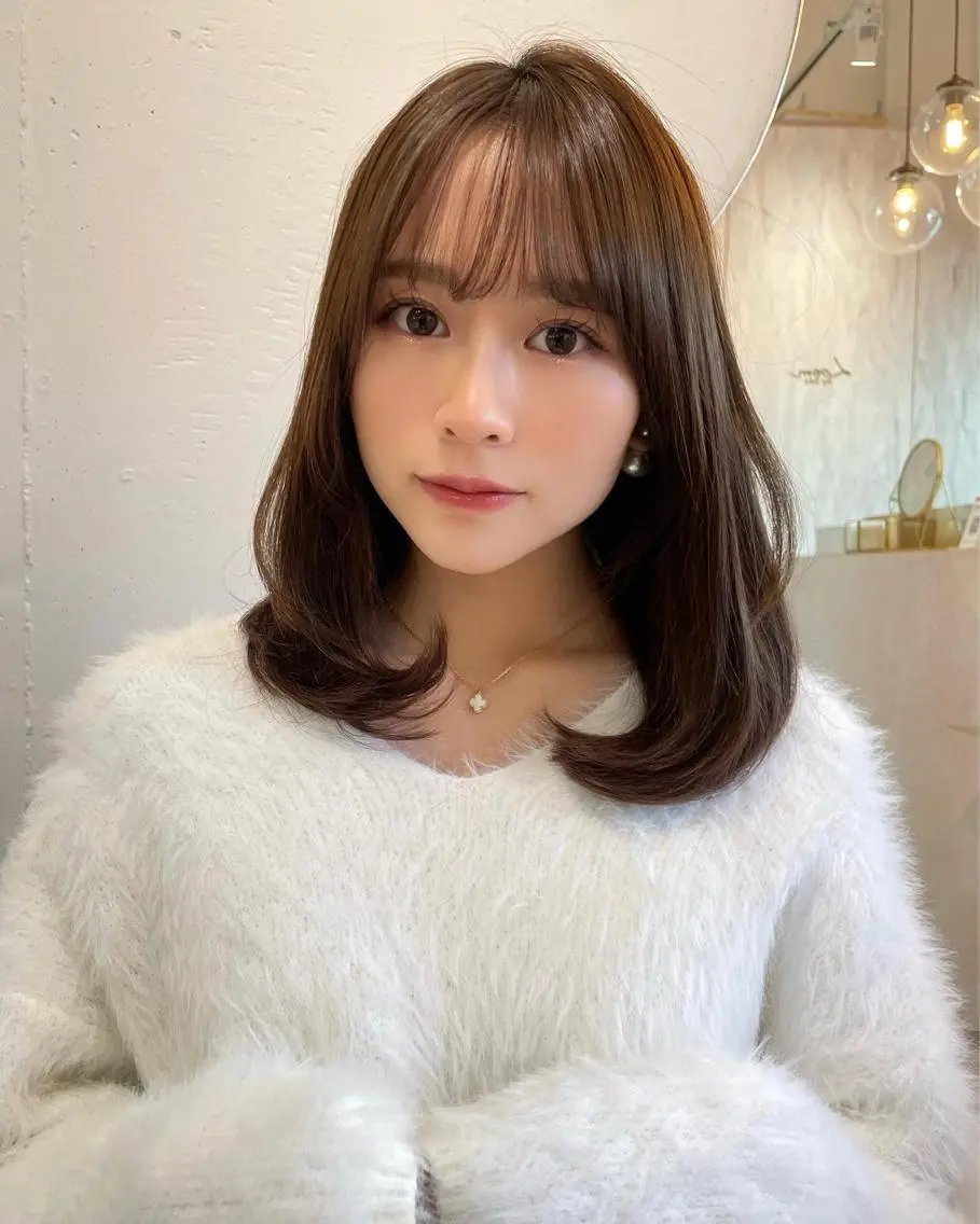 ミディアム カラー 上品ヘア🤍顔周り/ レイヤー✨/林遼一郎のヘアスタイル