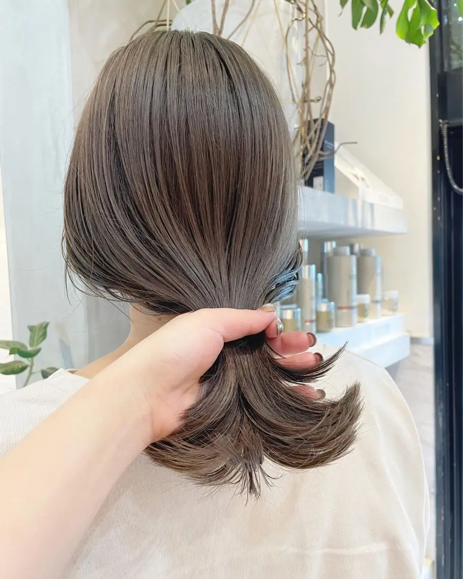 ミディアム カラー グレージュ モカグレージュ 🫧透明感ヘア🫧 🧸竹花　彩希🧸のヘアスタイル