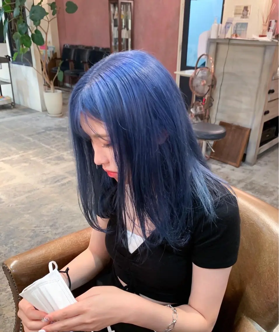 セミロング カラー ヘアカラー 似合わせカット ケアパーマ喜来雅由のヘアスタイル