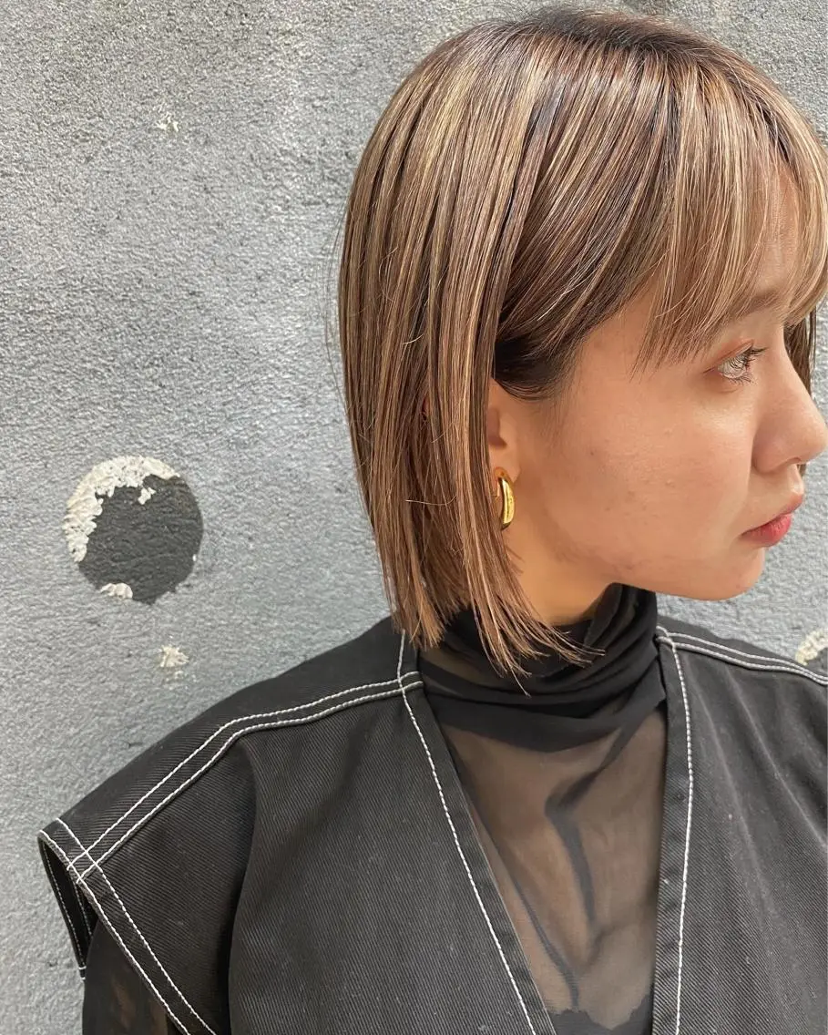 ショート ボブ ハイライト 【カット】 根本翔太のヘアスタイル
