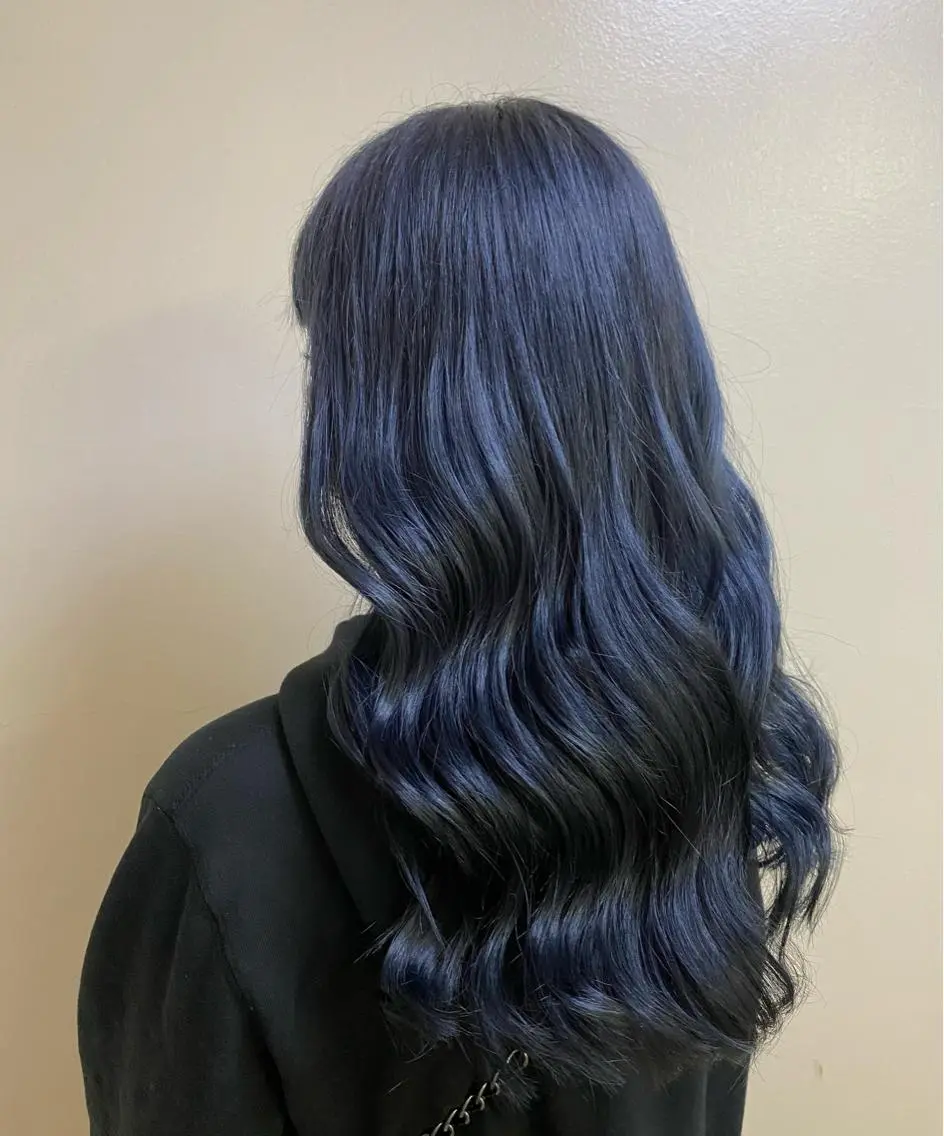ロング カラー ブルーカラー ネイビーカラー マンツーマンサロン 🤍Tanakaのヘアスタイル