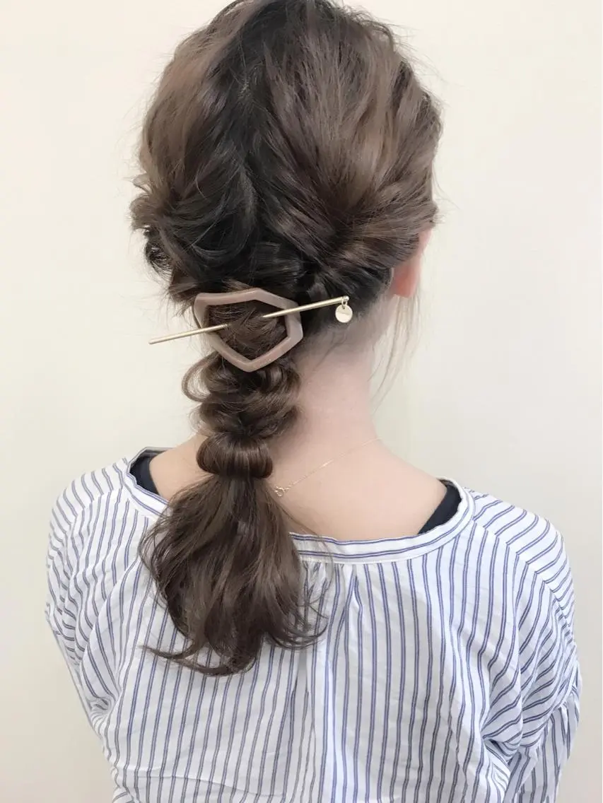 ロング ヘアアレンジ 三つ編み ヘアセット 沢田 瞳のヘアスタイル
