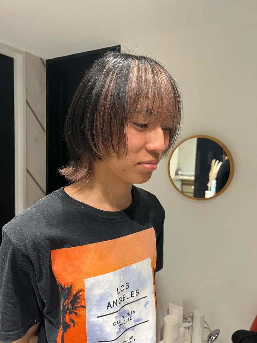 ショート カラー メンズ ヘアカラー ai 梅田/暖色カラーのヘアスタイル