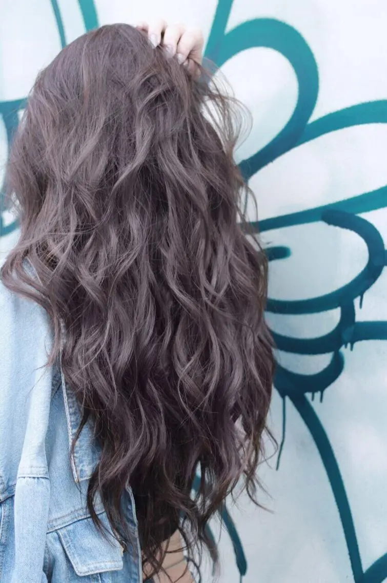 ロング カラー パーマ ヘアアレンジ 大阪レミーエクステ チビ編み込みのヘアスタイル