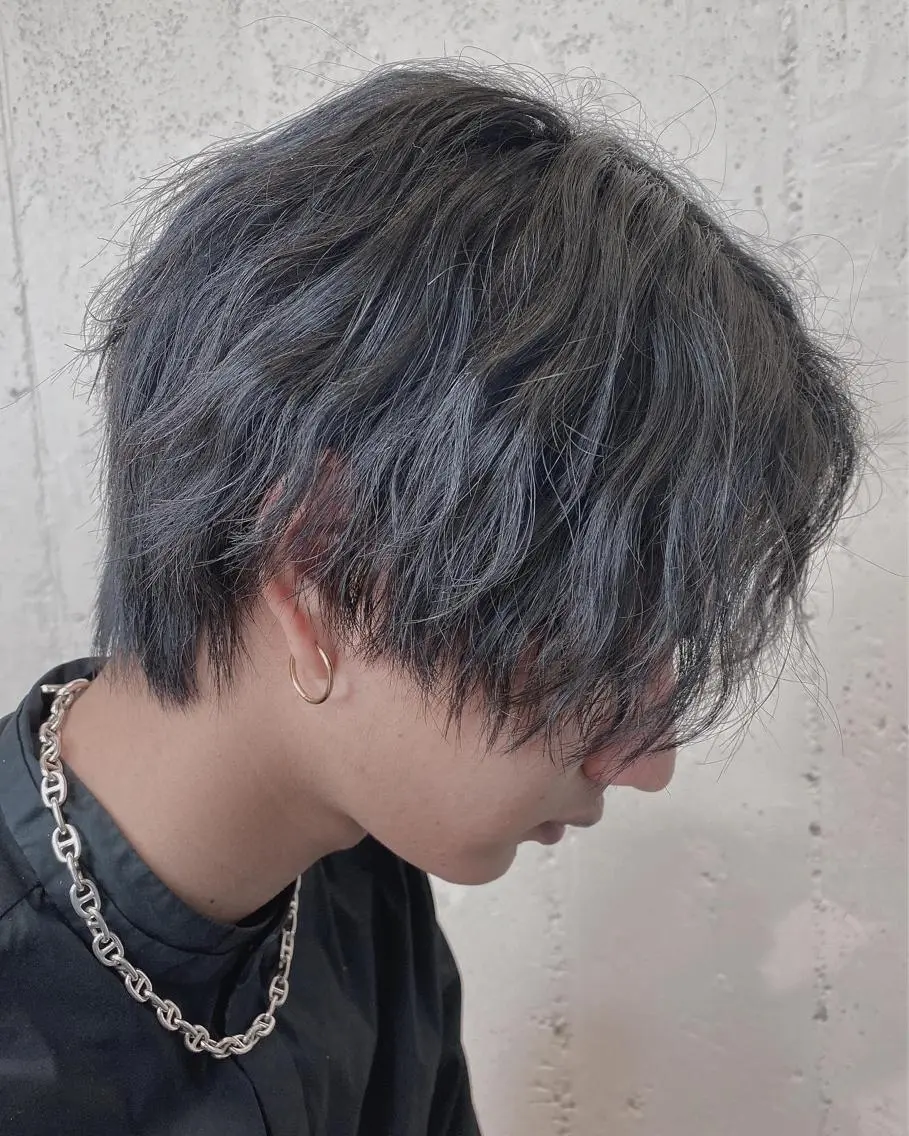 ショート パーマ ヘアアレンジ メンズ 静岡/草薙パーマ メンズバレイヤージュのヘアスタイル