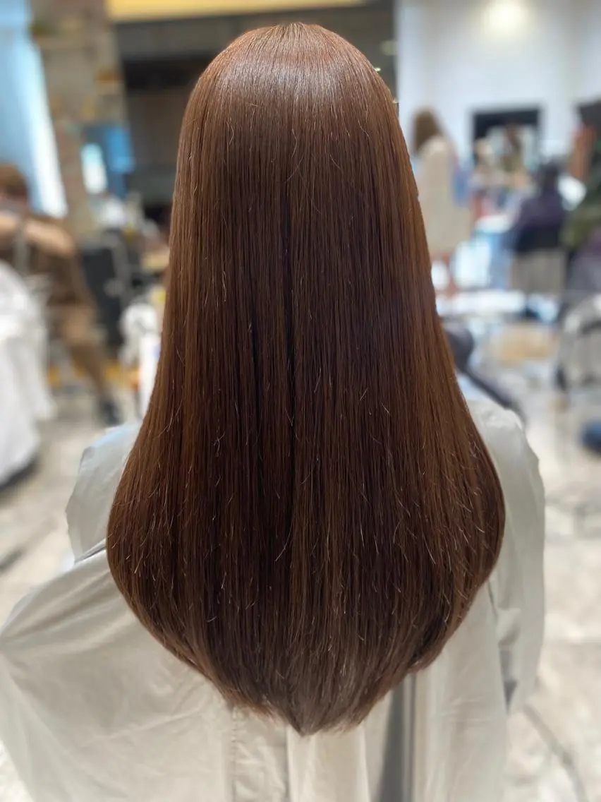 セミロング カラー パーマ セミロングパーマ ベージュカラー ブラウンカラー ブラウンベージュ 髪質改善 顔周り/くびれヘア 韓国ヘア💕風間るなのヘアスタイル