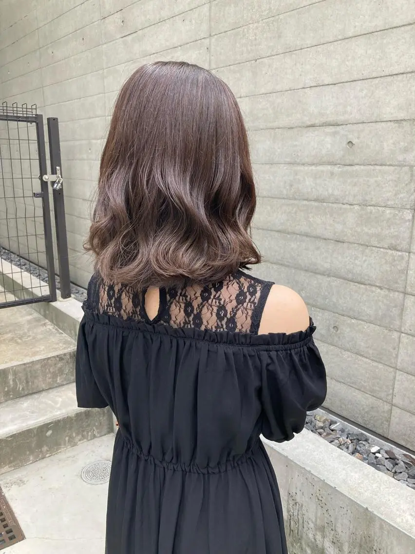 ミディアム カット ヘアカラー トリートメント ✨色持ちの良い艶 カラー✨蟹江真世のヘアスタイル