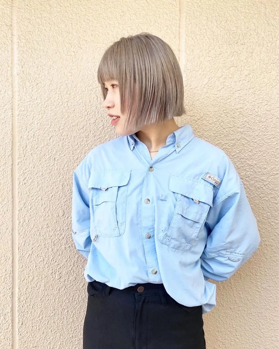 ショート カラー パーマ ヘアアレンジ 🫧赤み消し*艶髪 nanami🫧のヘアスタイル
