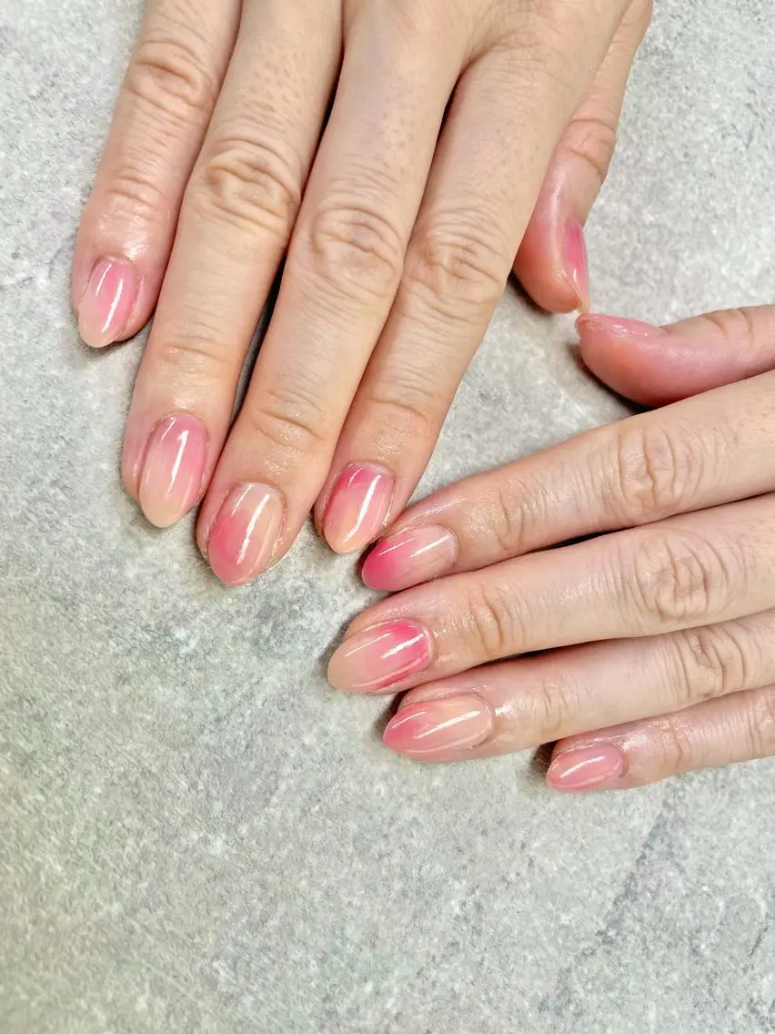 ネイル ニュアンスネイル ピンク ハンドネイル FASTNAIL PLUS 新宿店のネイルデザイン