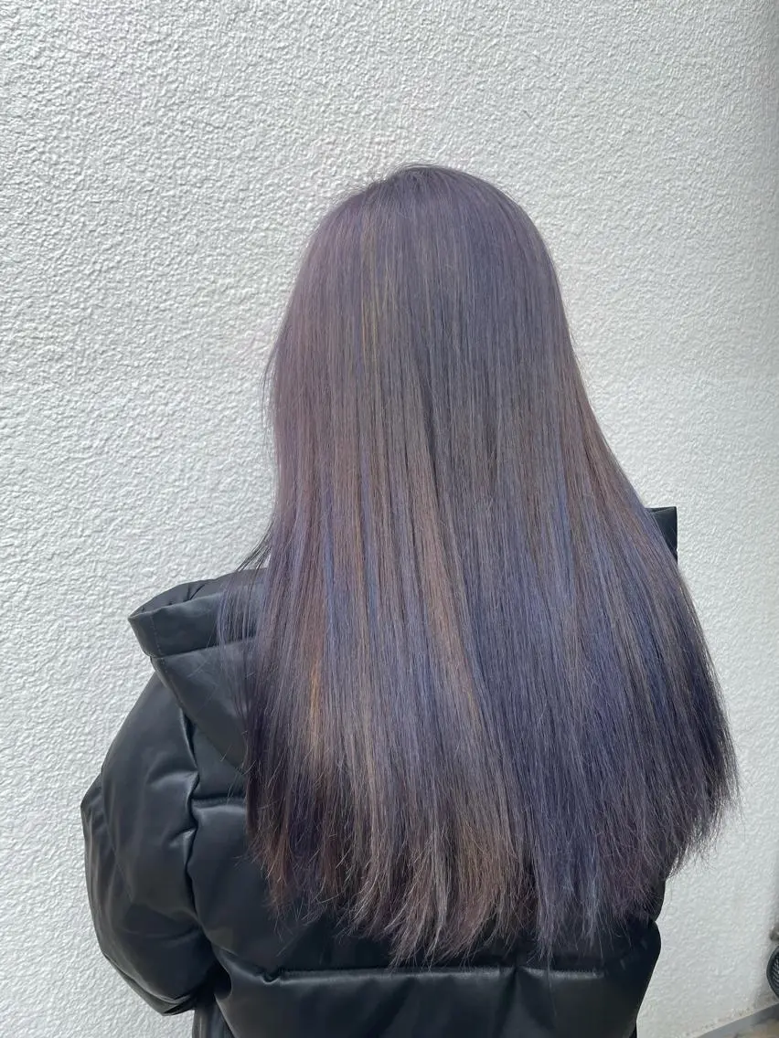 ロング カラー カット ヘアカラー トリートメント みねぎし ふうかのヘアスタイル