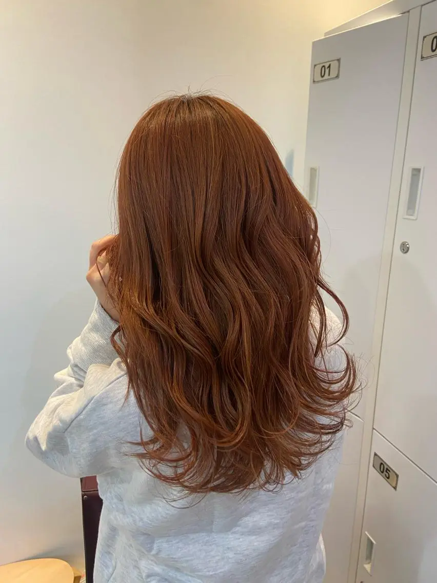 ロング カラー ダブルカラー ハイライトカラー インナーカラー オレンジ ボブ なかむら ゆきのヘアスタイル